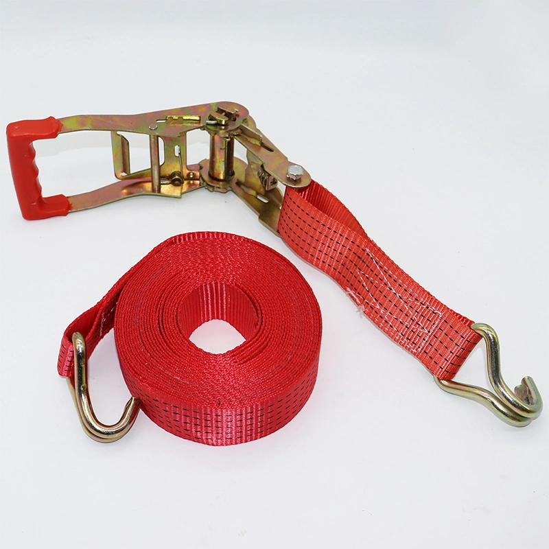 Sangle en polyester PE 50mm*15m de couleur rouge pour arrimage de cargaison de 3 tonnes