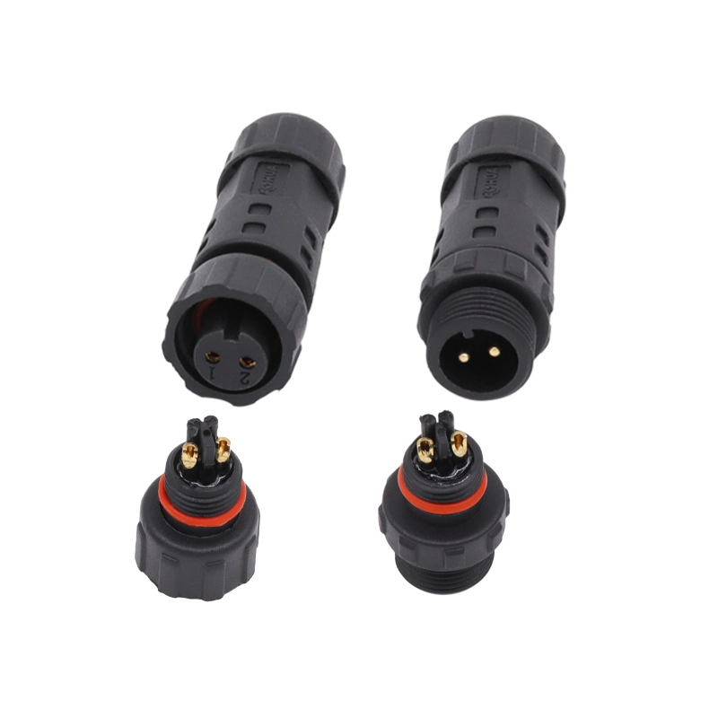 Factory Direct Ahua IP67 Waterproof Electric Male Female Connector 2 Pin