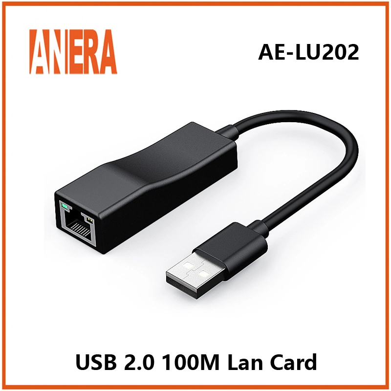 Anera USB 2.0 de alta velocidad con Ethernet RJ45 Adaptador de tarjeta de red LAN Card