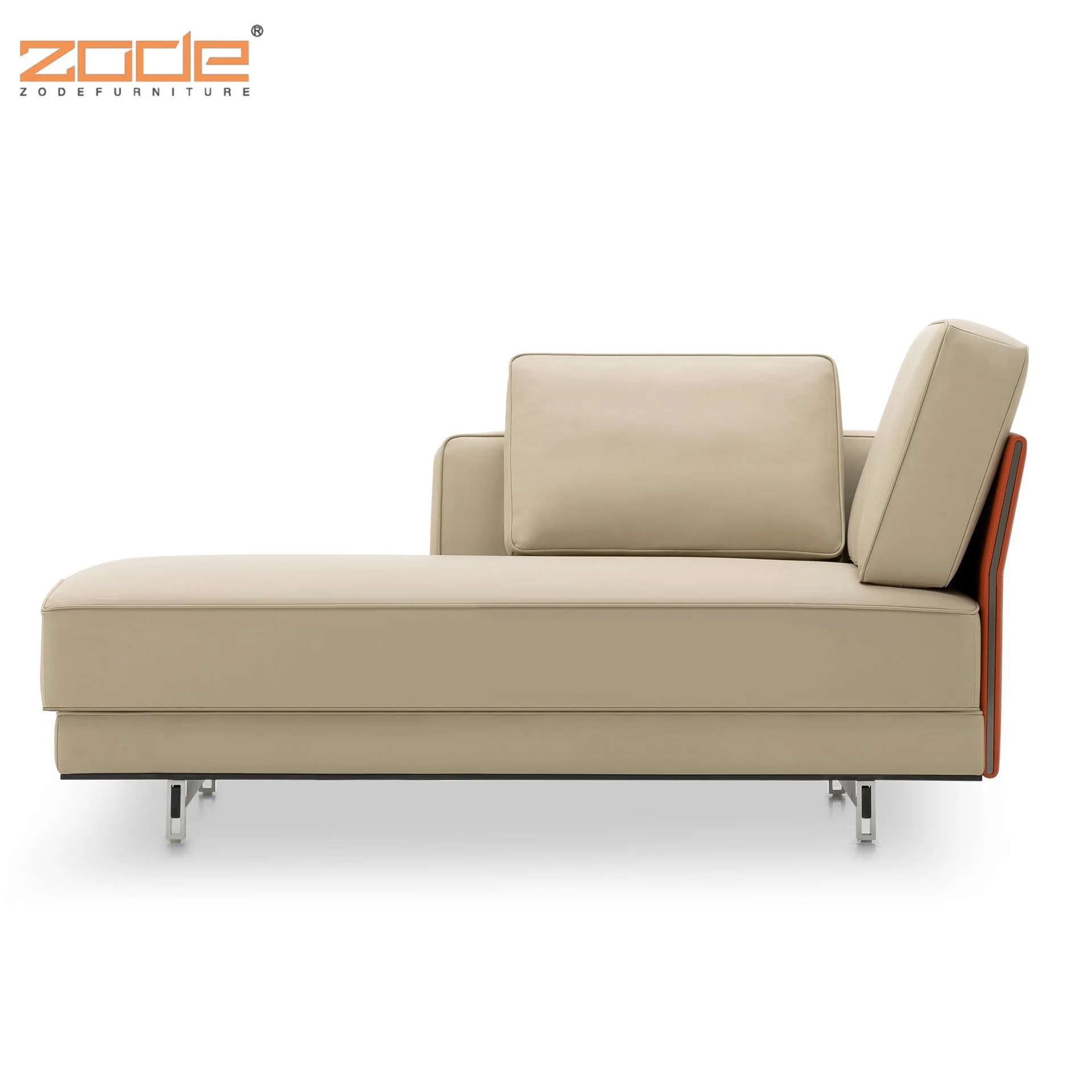 Zode Modern Home/Living Room/Office Furniture Luxury Corner L Shaped Sofa White Design Genuine Leather Sofa