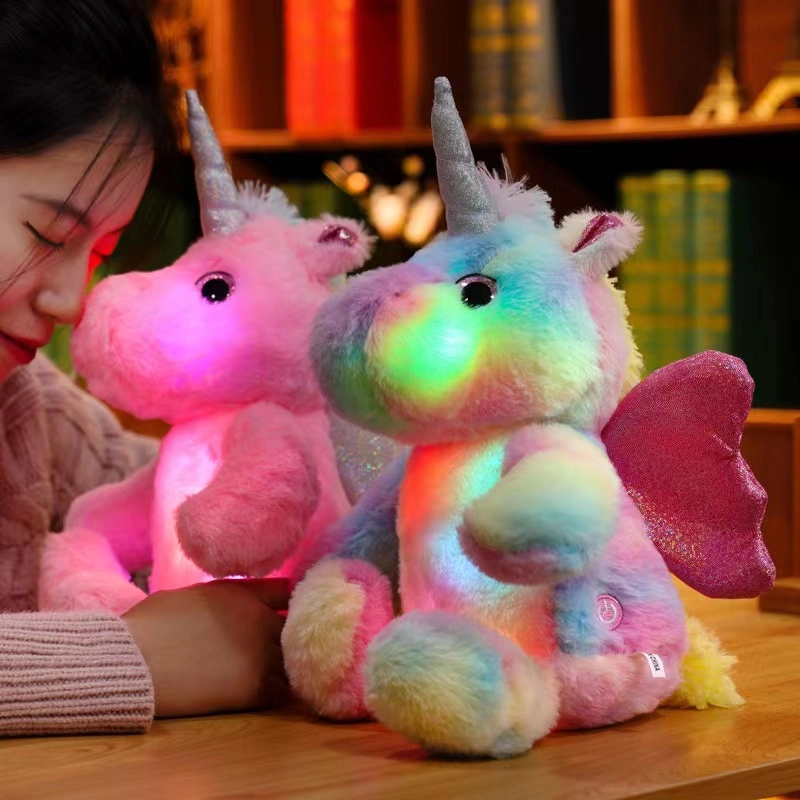 LED programável de pelúcia e Bonitinha Unicorn personagens Parappa brilha no escuro animais taxidermizados brinquedos acender brinquedos prendas de Natal