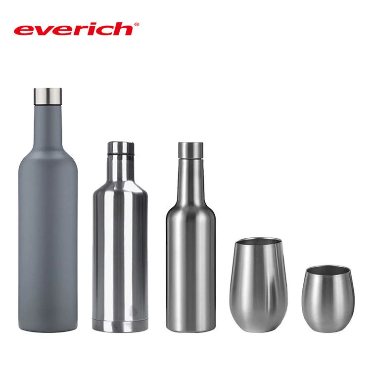 Stainless Steel Wine Bottle Wine Cup Set with Gift Box