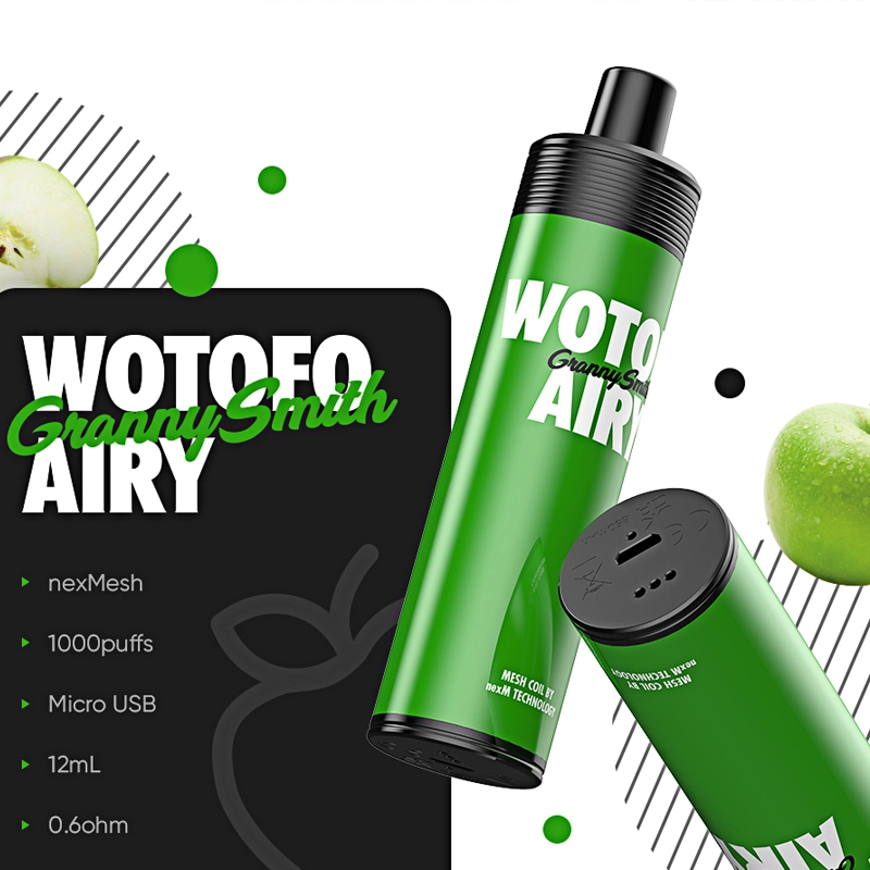 2023 الولايات المتحدة أفضل بالجملة I Vape Wotofo الهواء 1000 أطواق علبة تبخير من نوع فاب vape مخصصة لعلبة بار Dtl قابلة للاستخدام مرة واحدة