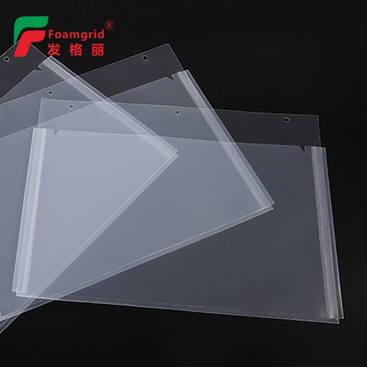 A4 Waterproof Transparent PP Pocket Sheet Protector with 3 Holes (Manufactory)