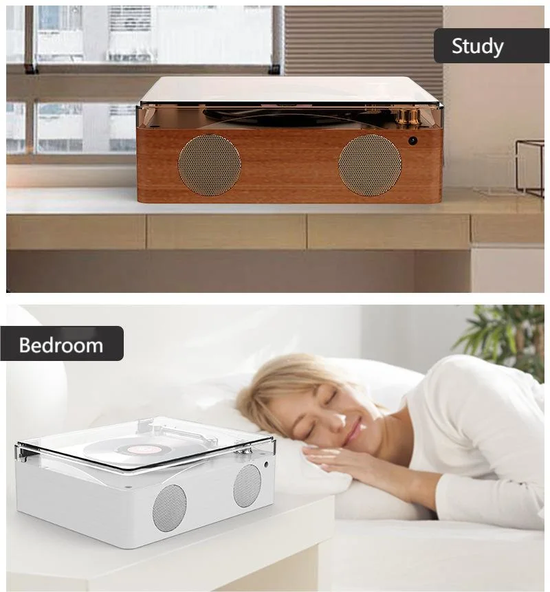 Tribute to Classic HiFi Sound Quality, Support Bluetooth, Retro Box All-in-One Pallet Type CD Phonograph