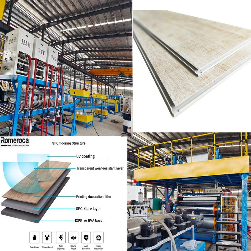 Complet en plastique PVC Ligne de production de stratification de la machine pour les planches de revêtement de sol SPC
