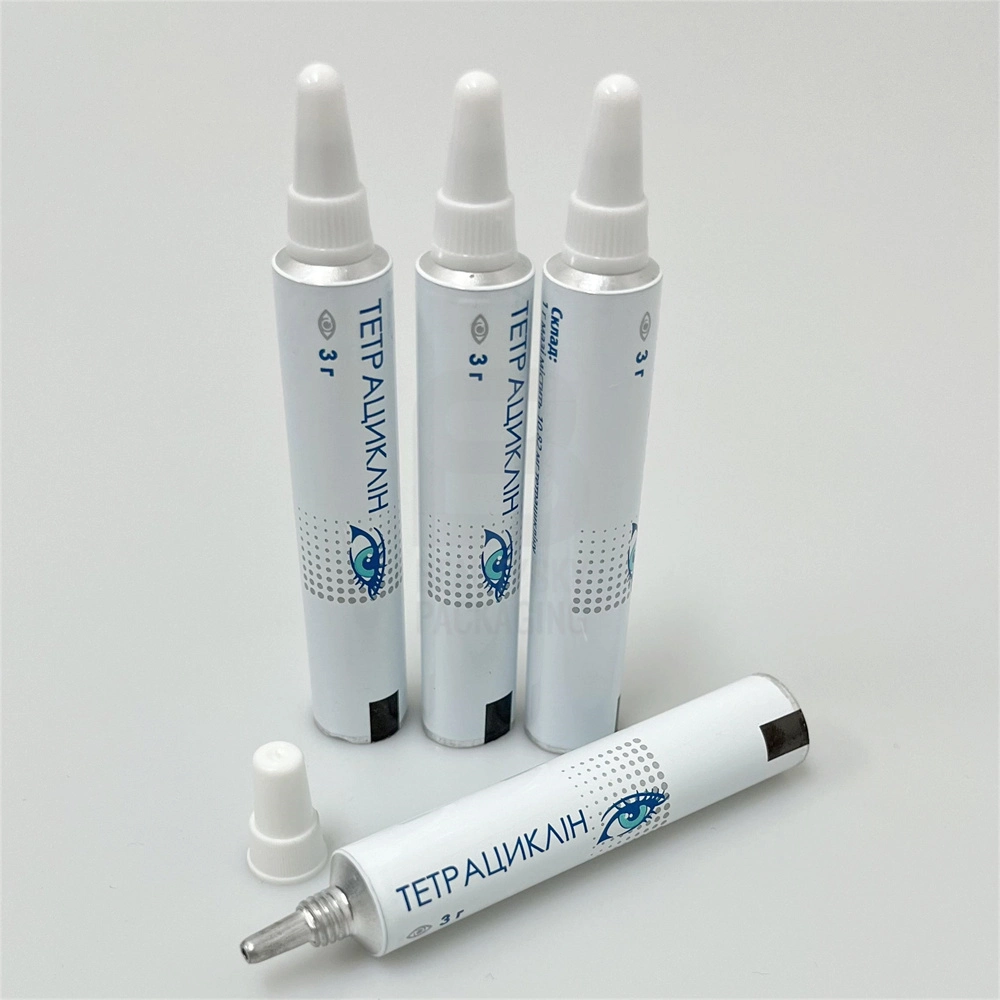 3G 3,5g 5g 3ml 5ml 3,5ml tubos de aluminio para el Ointment ocular Embalaje para productos farmacéuticos