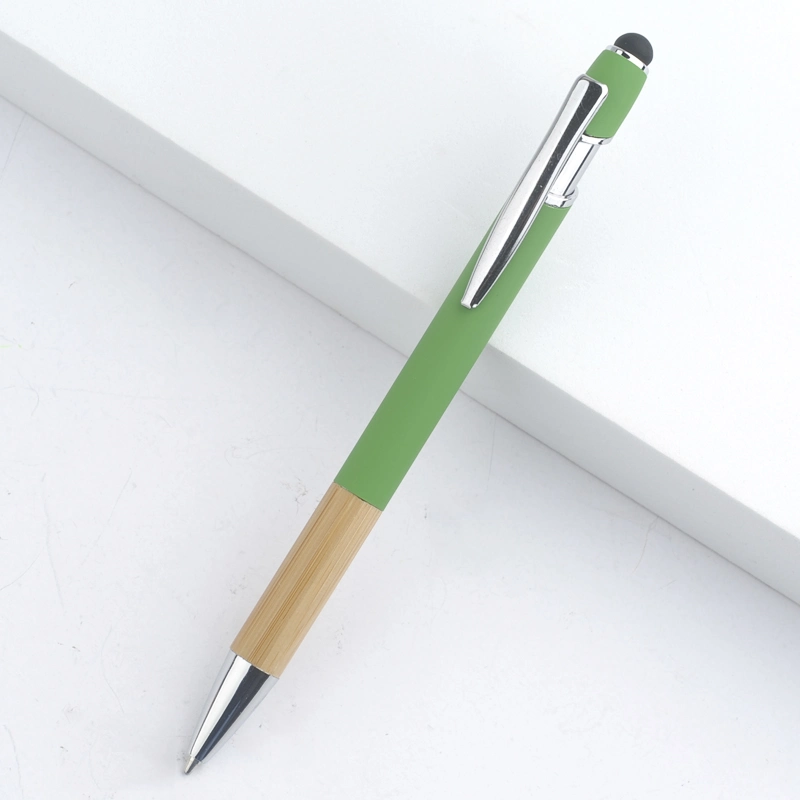 Pen Supplier Marketing Promotional Aluminum Bamboo Screen Stylus Metal Pen