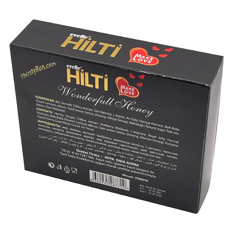 Hilti maravillosa miel para el hombre (12 sobres - Mayorista de 15 G) de miel real