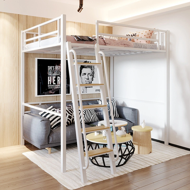 Metal Loft Double Bed Dormitory Steel Bunk Beds Bedroom Furniture