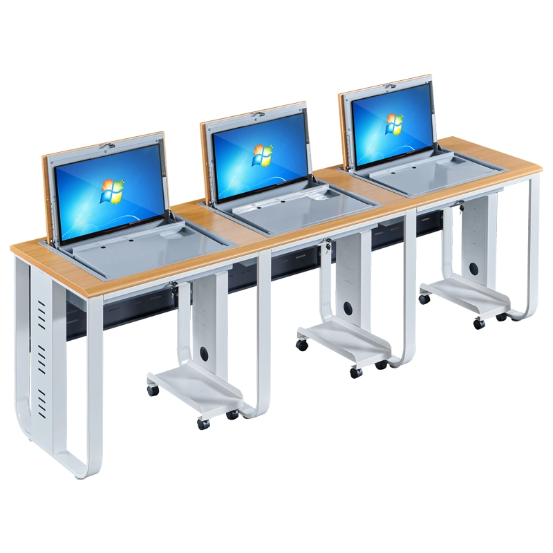 Fashion Computer Desk Suit for Multimedia Classroom Training Room Turn Over Table