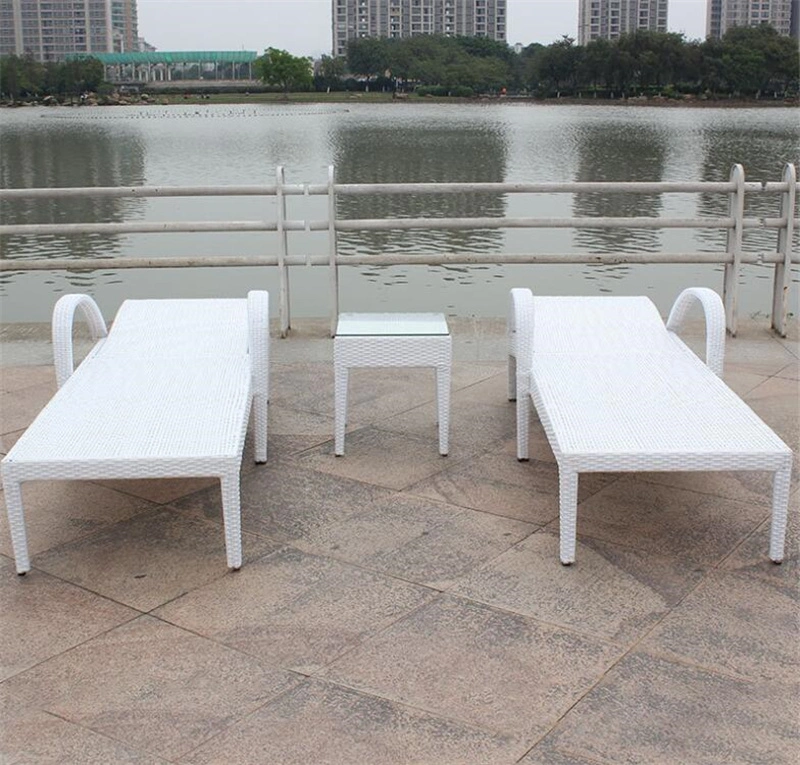 Leisure Imitation Rattan Reclining Bed Outdoor Chaise Lounge