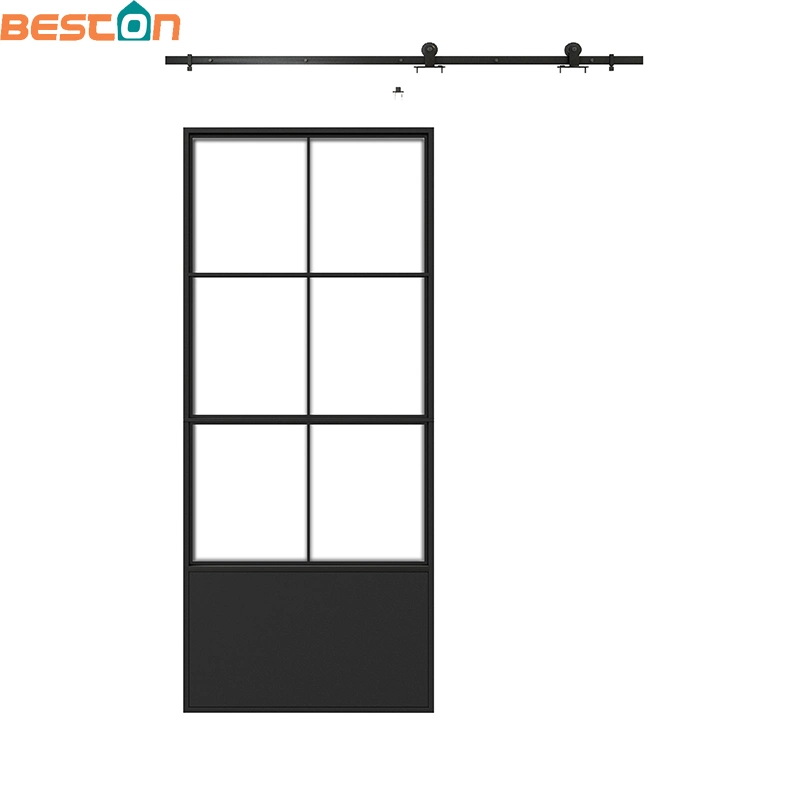 Interior Knocked-Down Sliding Steel Frame Glass Door Metal Sliding Door System