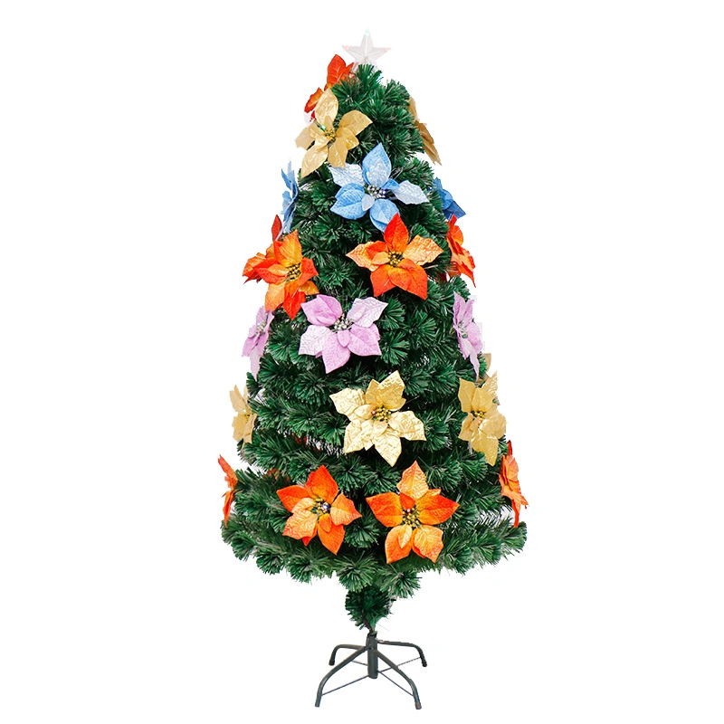 9' Christmas Tree Decorative Christmas Tree Fiber Optic Tree with LED Light