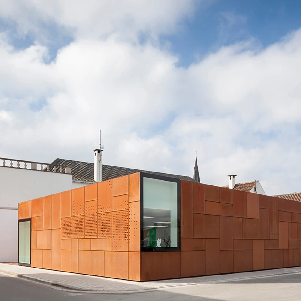 Los materiales de construcción en acero Corten fachada de muro cortina Rainscreen