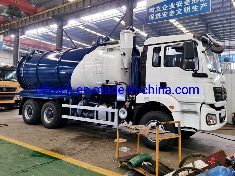 Italy Vacuum Pump 20 M3 Sewage Suction Truck 6X4 Shacman LHD Rhd Sewer Sludge Tank High Pressure Cleaning Trucks