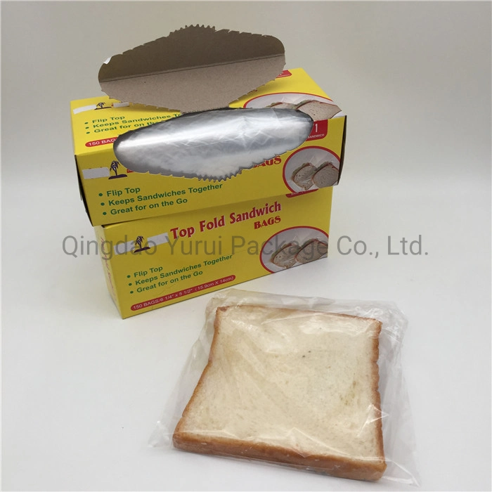 LDPE Plastic Fold Top Sandwich Bag Packing in Box