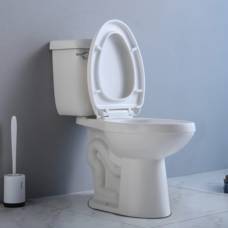 Ovs Modern Hotel White Ceramic Standing Two-Piece Rimless Toilet for Bathroom