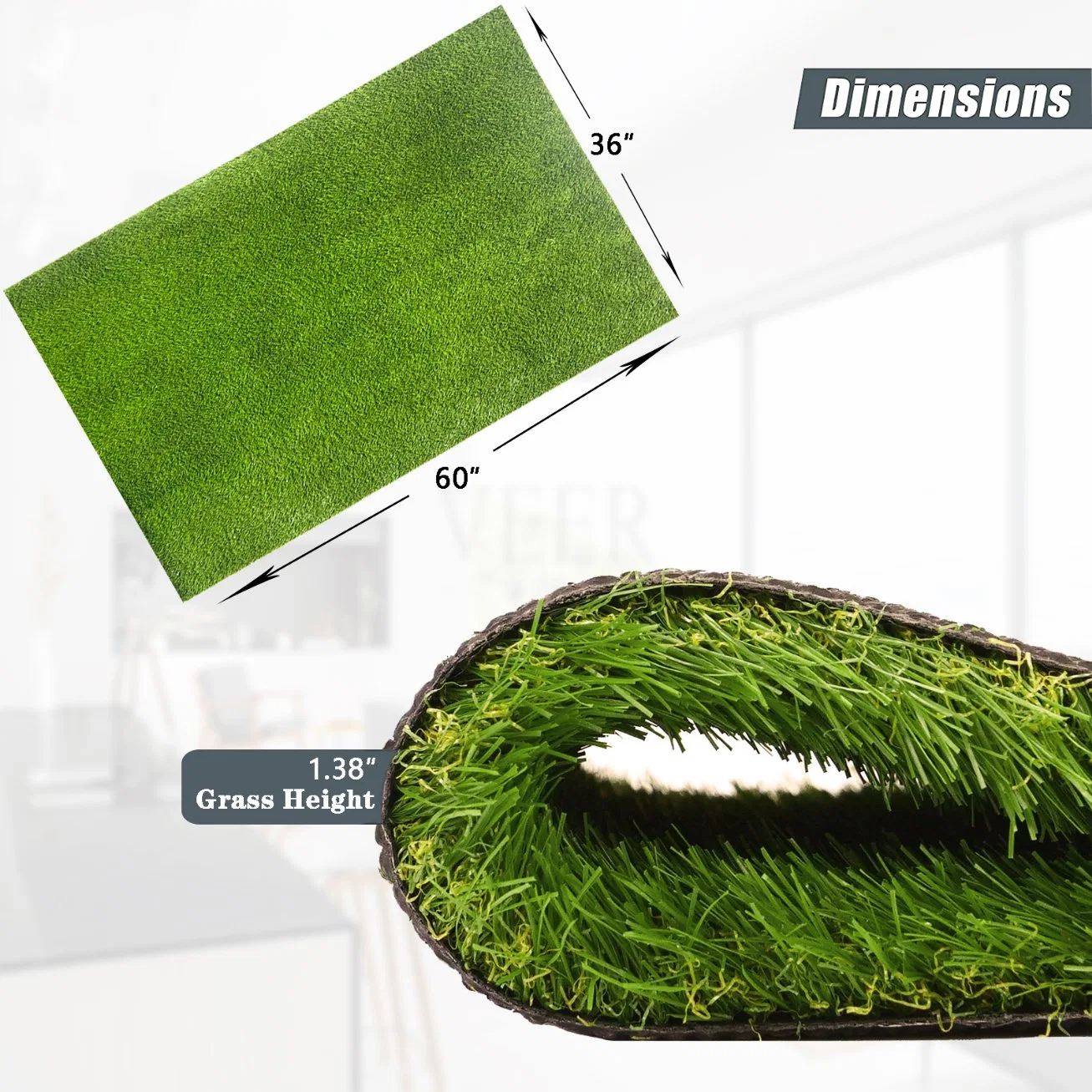 Straight Cut for Landscaping Lw Artificial Grass Price Synthetic Lawn