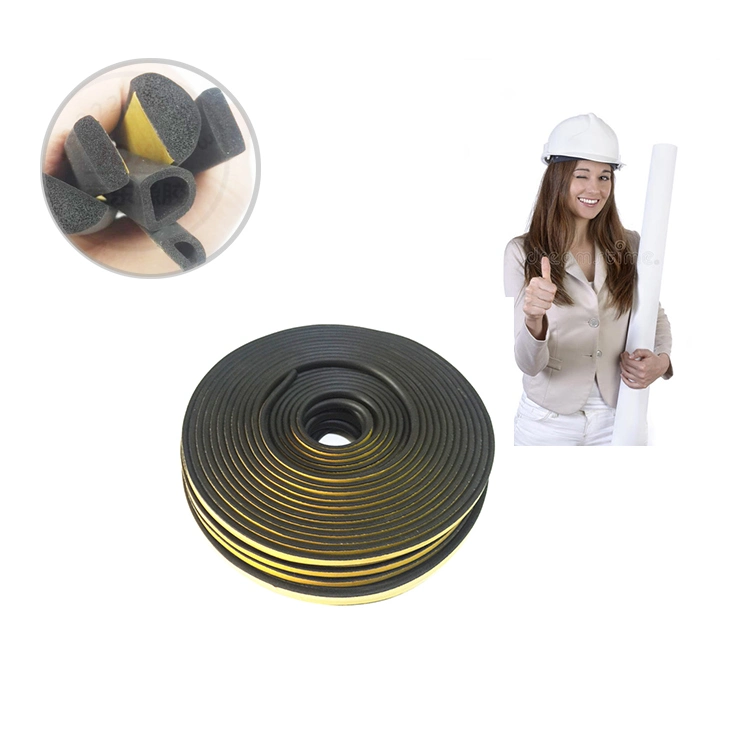 Soundproof Electric Box Door Window EPDM Closed Cell Foamed Sponge Self Adhesive Rubber Sealing Strip Rubber Trim Seal