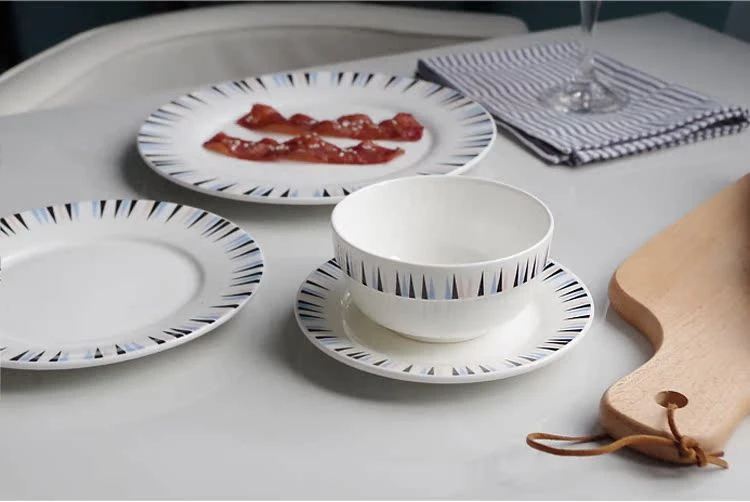 2023 Nuevo producto vidrio reactivo cerámica Embossed Dinnerware