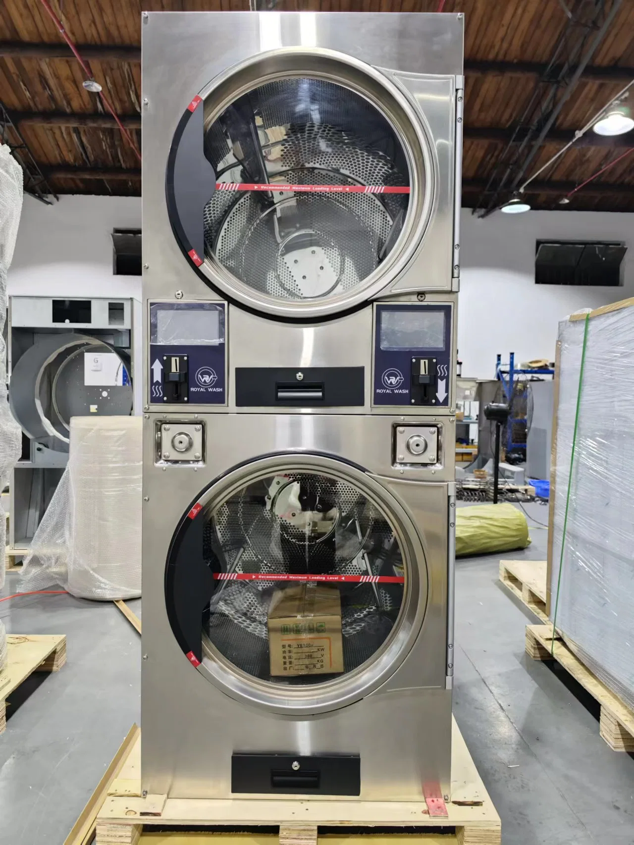 Commercial Stainless Steel Laundry equipment Coin Operated Industrial Double Tumble Dryer