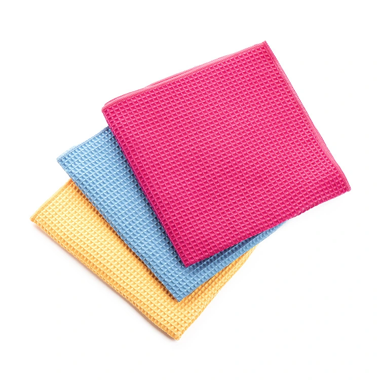 Microfiber Waffle Weave Drying Towel Cloth Kitchen Cleaning Cloth 25*25cm