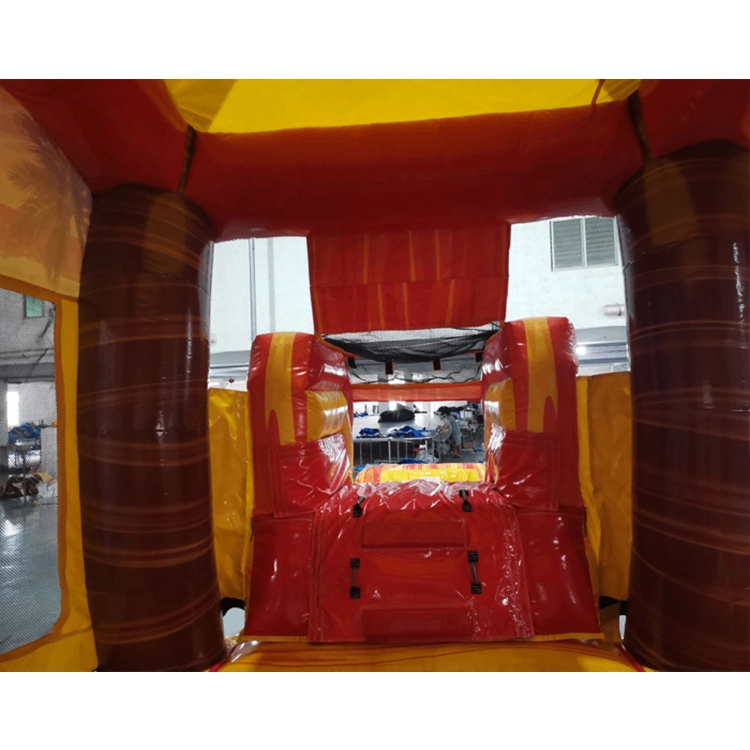 Customized Kids Party Jumpers Tropical Commercial Inflatable Bouncer Dual Lane Rasta Combo Bounce House