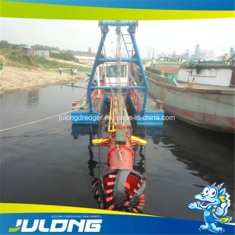 China Julong 6 Zoll-28 Zoll Cutter Saugdüse Sanddüse River Dredger zum Verkauf