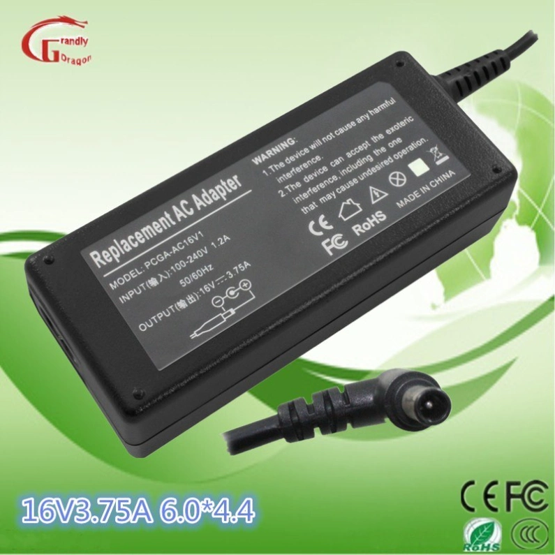 Sony 16V 3.75A 60W Laptop AC Adapter Notebook Battery Charger