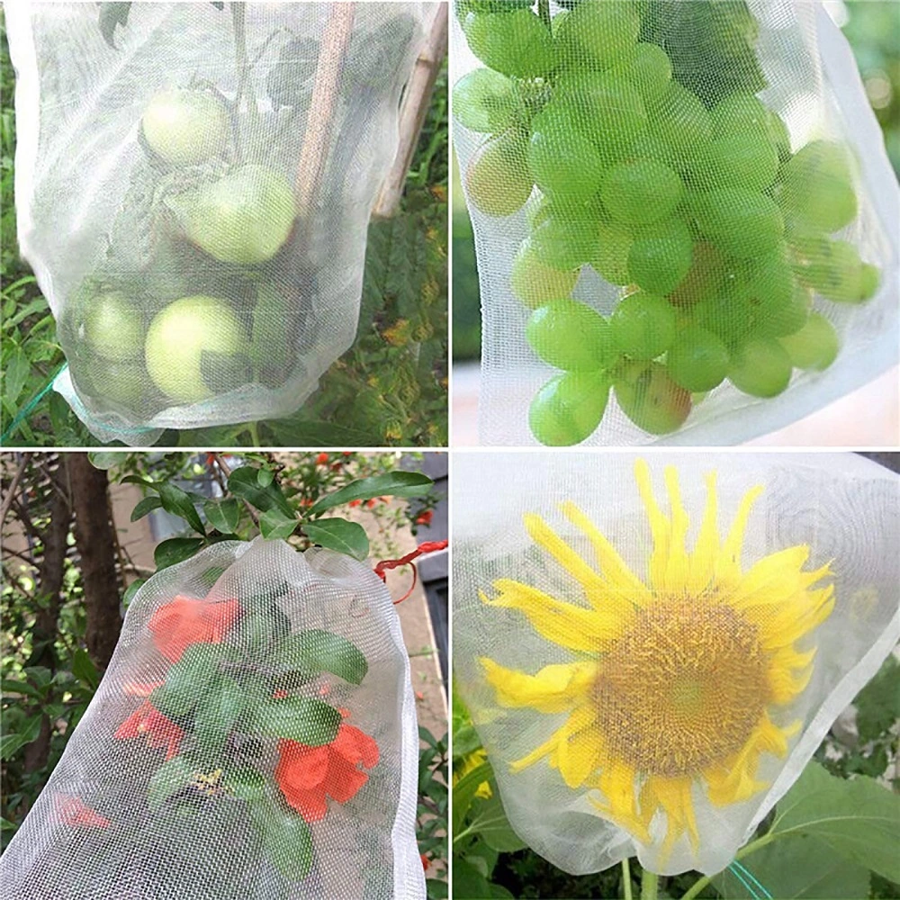 5 Sizes Drawstring Garden Fruit Protection Growing Bag Anti-Bird Netting Bag Grape Planter Palm Date Mesh Bags