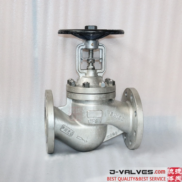 DIN Standard DN50 Hand Wheel Flange Bellow Globe Valve