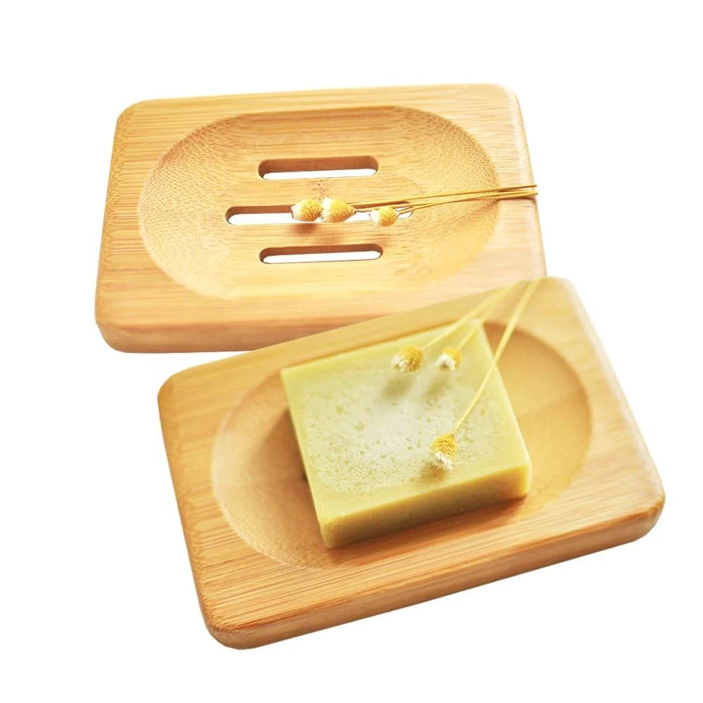 Soap Dishes & 3PCS Soap Bags Natural Handmade Wooden Soap Holders for Bathroom Kitchen Accessories