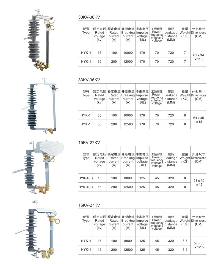 Dropout Fuse Yk1 Series 12kv-15kv