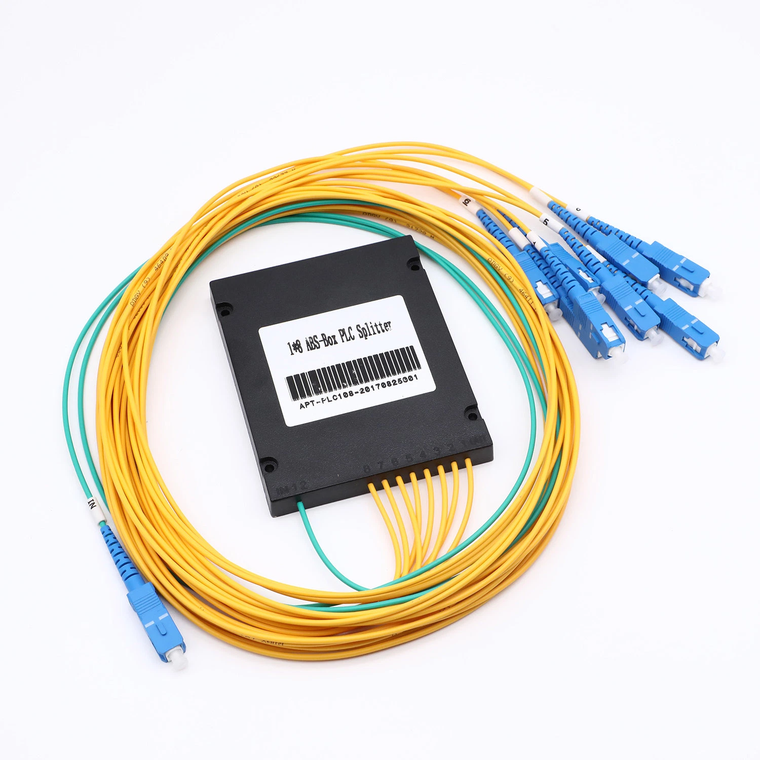 Network Optical Pon Module ABS Box Type 1 X 16/2 4 8 32 Fiber Optic PLC Splitter Connector Sc/APC Sc/Upc