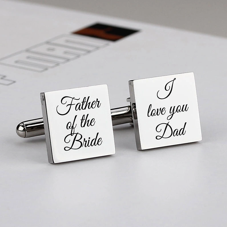 Personalised Gold Garment Accessories Custom Initials Name Wedding Groom Cufflinks