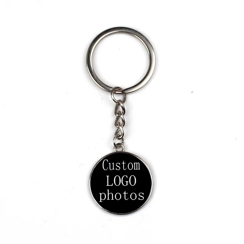 Custom Logo Word Free Design Engraved Text Cusomized Token/Shopping/Super Market Coin Keyrings Enamel Printed Photo Promotion Keychain