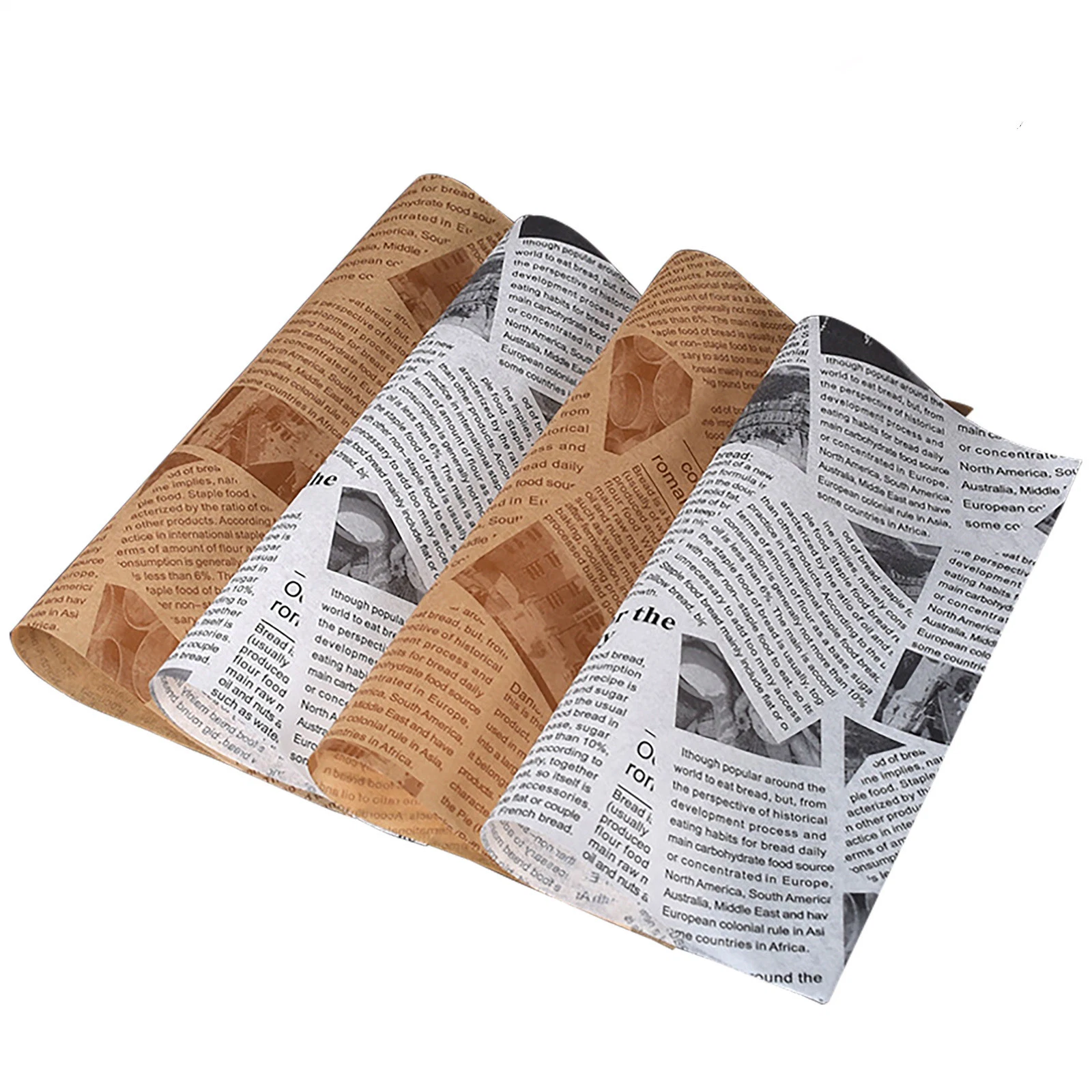 Papier kraft résistant à l'huile et à la graisse, jetable et biodégradable, personnalisé pour sandwichs, burgers au poulet frit et déli.