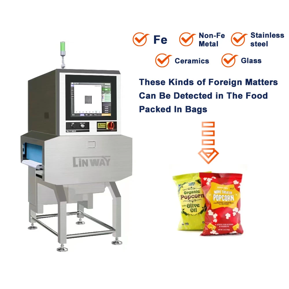 Máquina de inspeção de raios X para alimentos de elevada sensibilidade e inteligente da concorrência Para controlo de qualidade da máquina de deteção de objetos estranhos