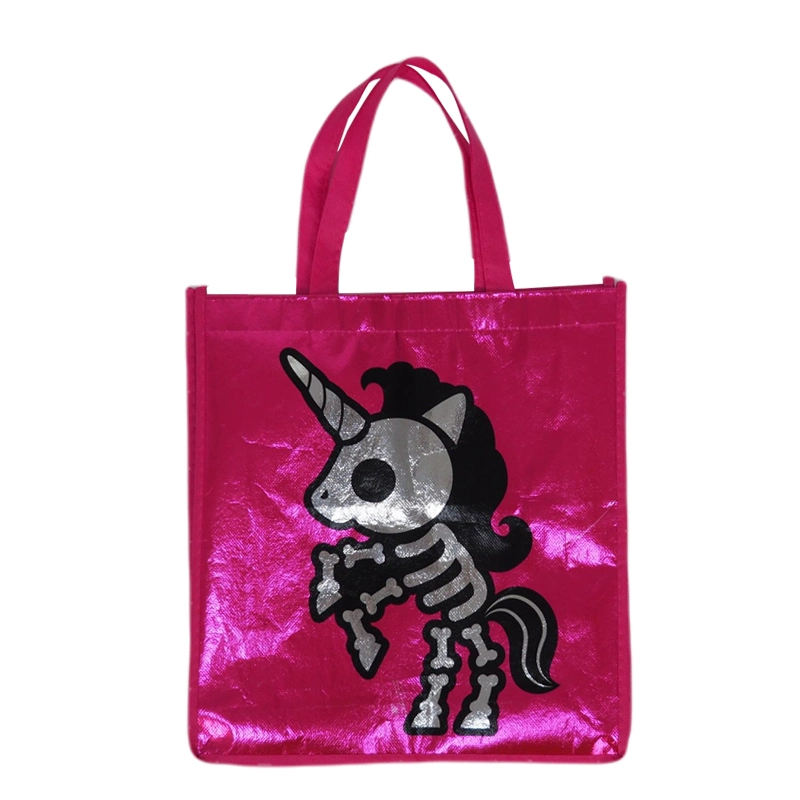 Reusable Biodegradable Halloween Handled Tote Bag with Shinny Effect Shopping Bag Candy Bag