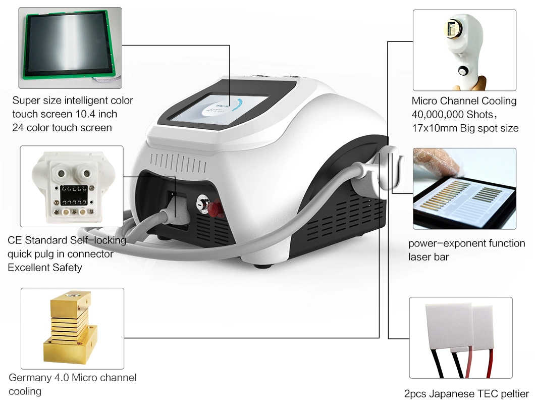 Oriental-Laser Portable 808nm de remoção de pêlos a laser de diodo laser equipamento de beleza