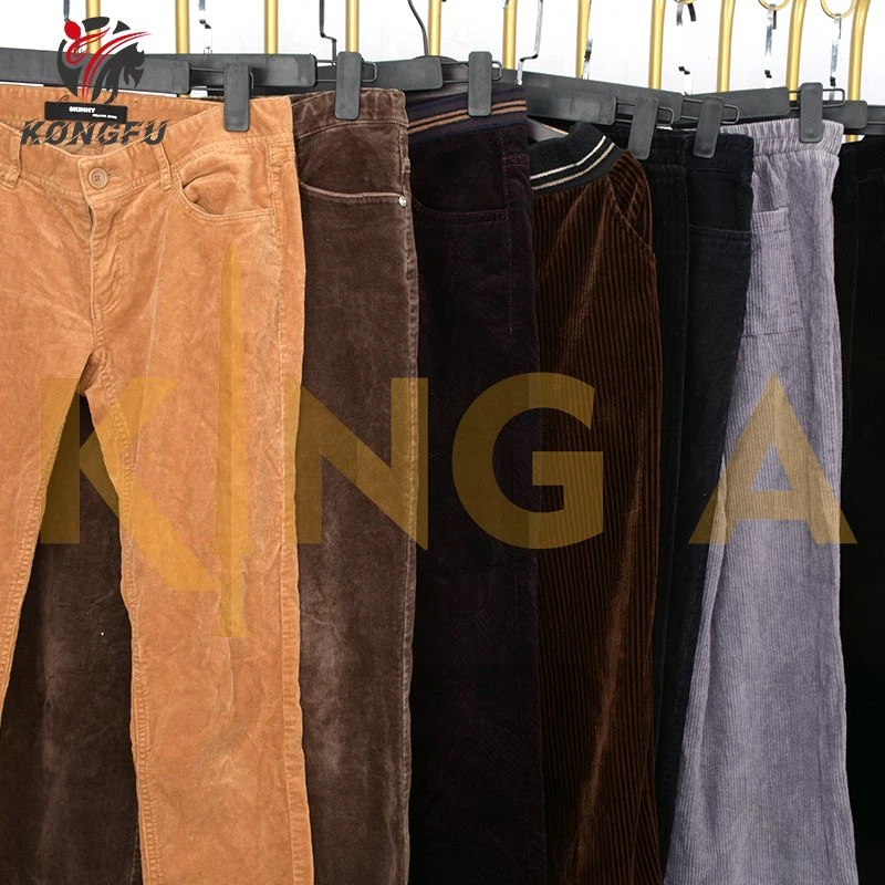 Used Winter Clothes Straight Leg Fashion Corduroy Pant 100kg Bales Second Hand Clothes Men