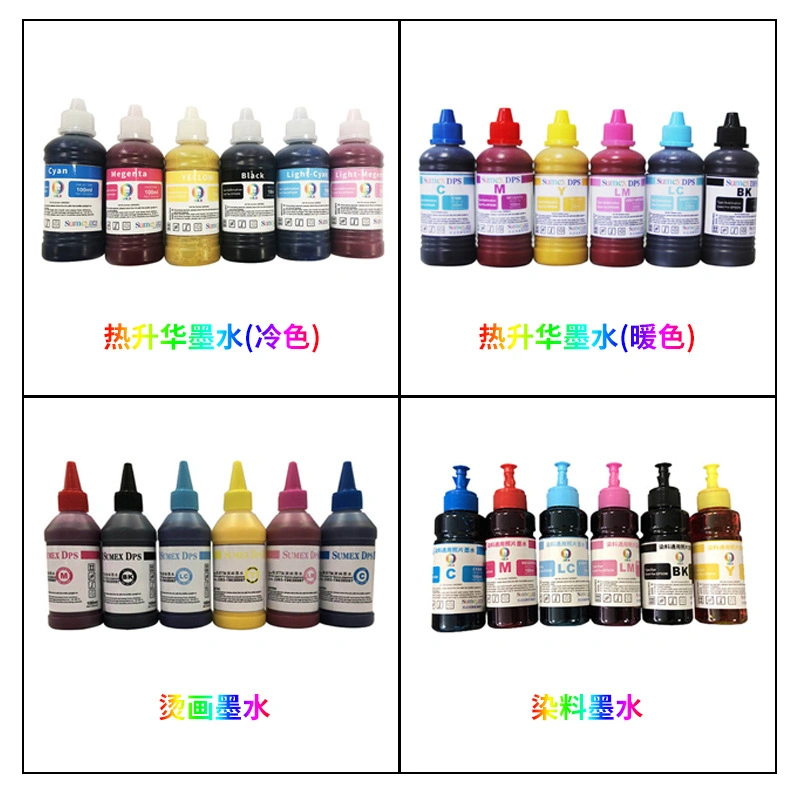 Heat Transfer Sublimation Hot Stamping Transfer Paper Ink Suitable for Epson Printer 6 Colors