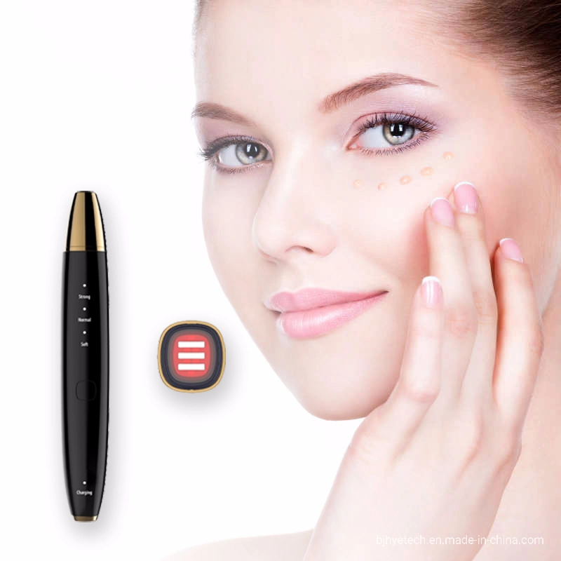 Home Use Mini Eye Massager Pen تدليك دافئ واهتزاز Beauty Thin Face LIP Wireless Beauty RF EMS Pen
