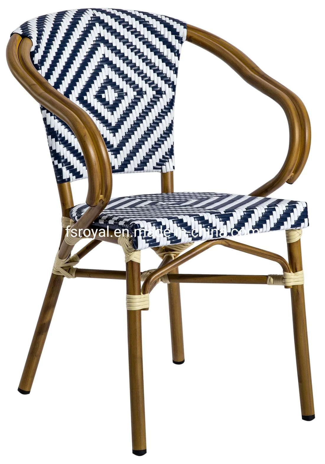 Paris French Furniture Outdoor Stackable Bistro PE Rattan Dining Chair