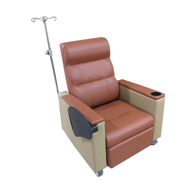 Multi-Functional Infusion Reception Rod Leather Medical Recliner Sofa