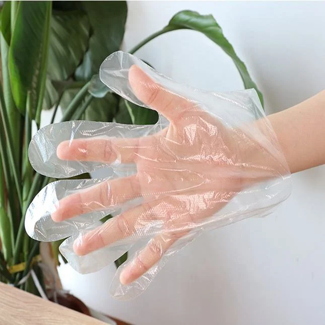 Einweg-Handschuhe Großhandel PE transparente Einweg-Folie Kunststoff-Handschuhe