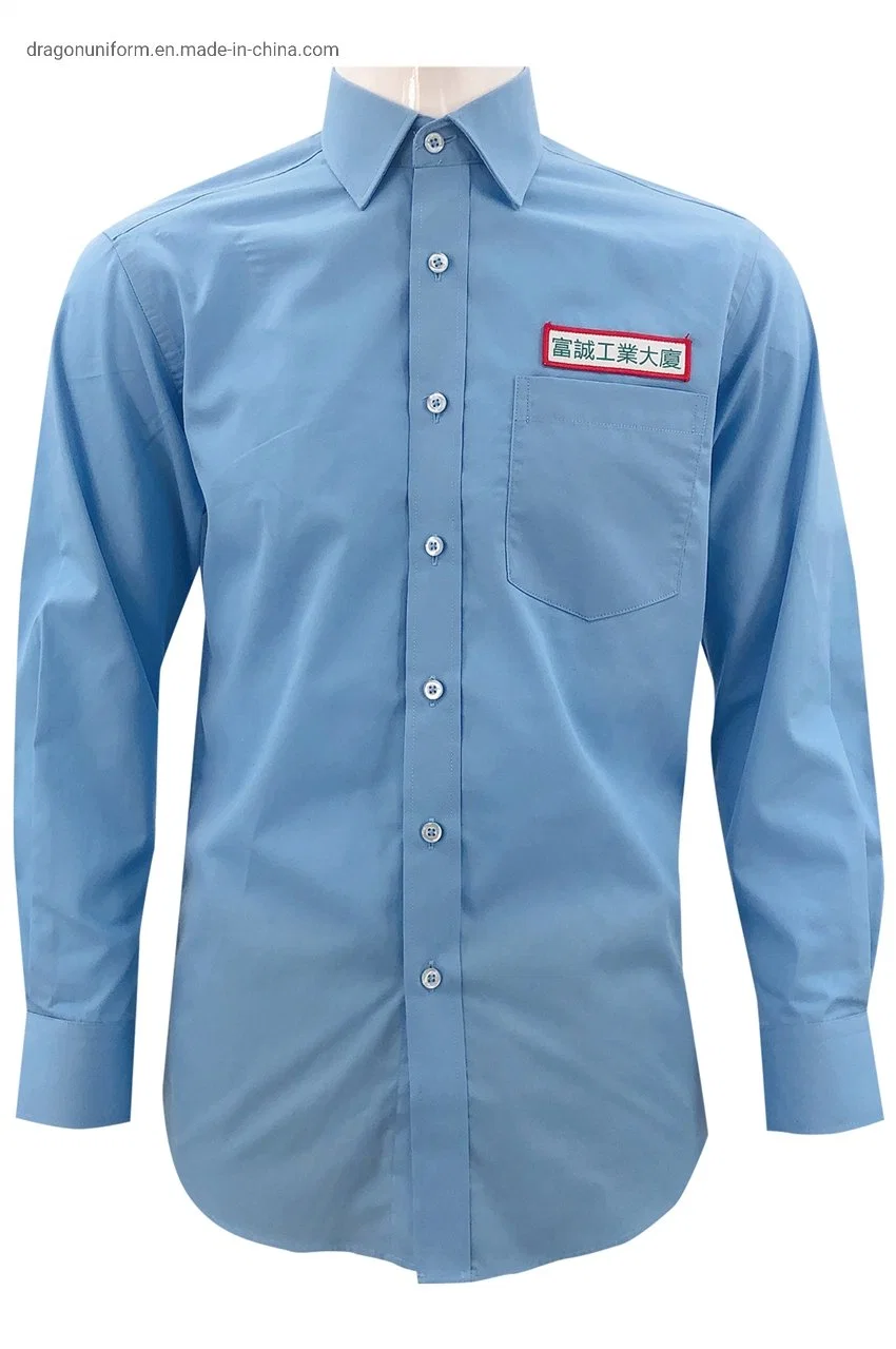 RPET Fabric Wholesale Price New Promotion Blue Security Shirt Uniform with Factory