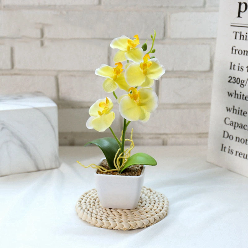 Best Selling Items Artificial Flowers with White Plastic Pot