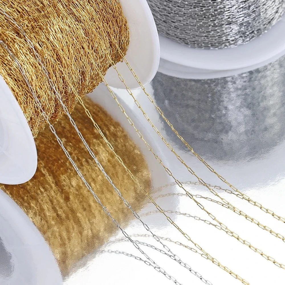 Stainless Steel Gold Color Chain Think Beading Cable Chains